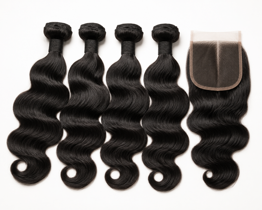 Virgin Hair | 4 Bundle Collection + Matching 5×5 Closure